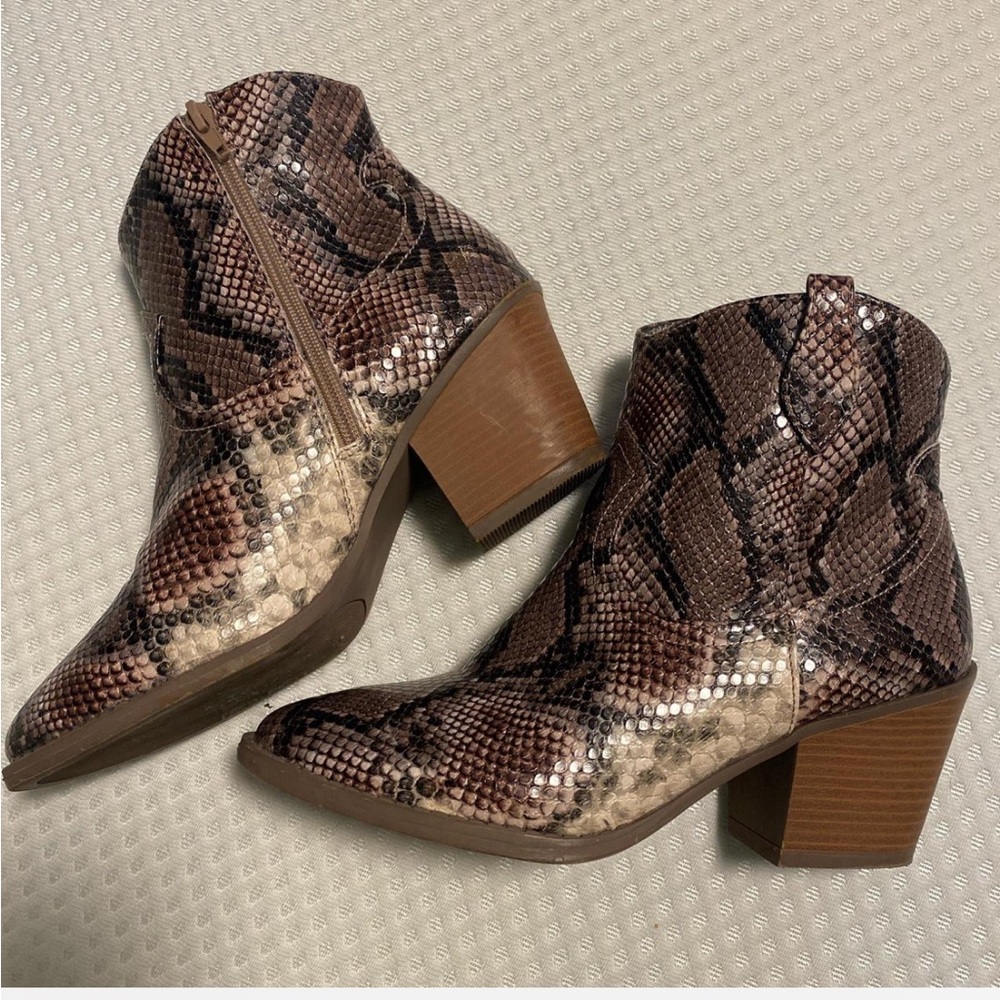 Snakeskin Ankle Boots